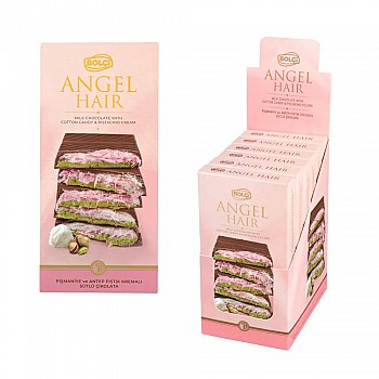 Bolci Angel Hair Milk Chocolate with Cotton Candy and Pistachio Bar 170g