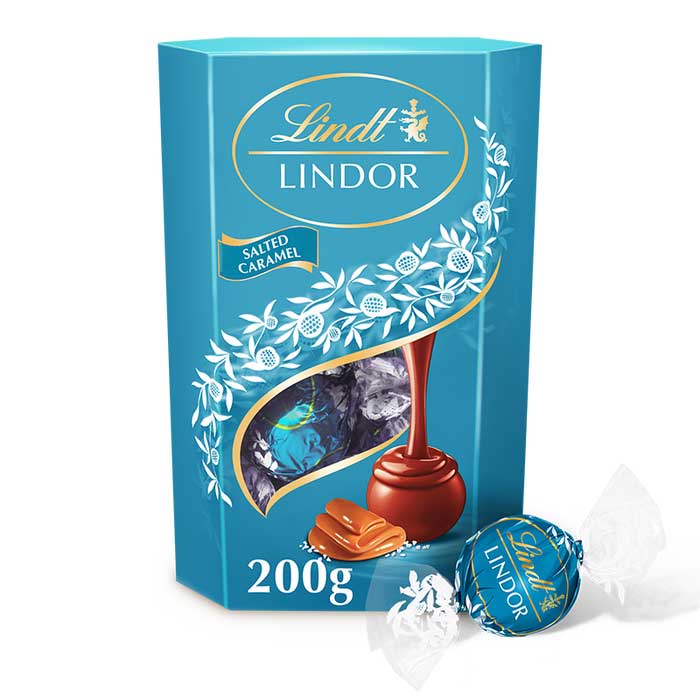 Lindt Lindor Sea Salted Milk Chocolate Cornet (200g)