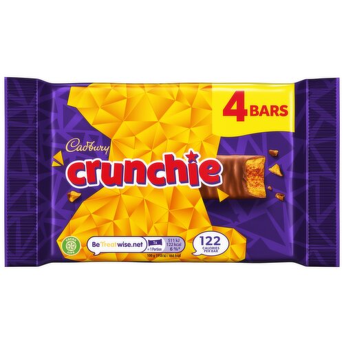 Cadbury Crunchie Chocolate Bar 4 Pack