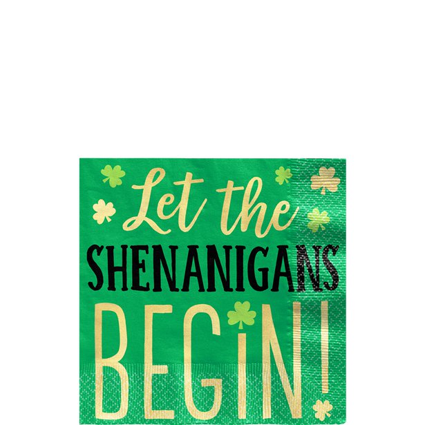 Let the Shenanigans Begin Beverage Napkins - 25cm