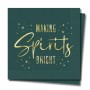 Making Spirits Bright Green Christmas Napkins 20ct